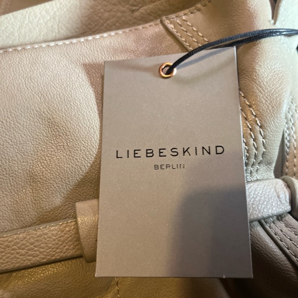 New Liebeskind Berlin Leather Hobo Shoulder Bag Tote Large Gray - Picture 8 of 9